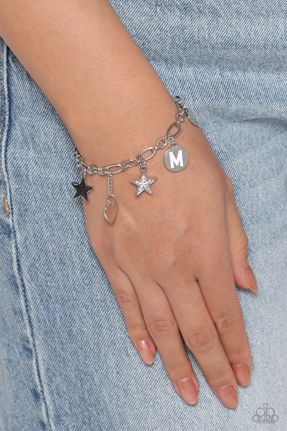 five-dollar-jewelry-legacy-letters-white-m-paparazzi-accessories