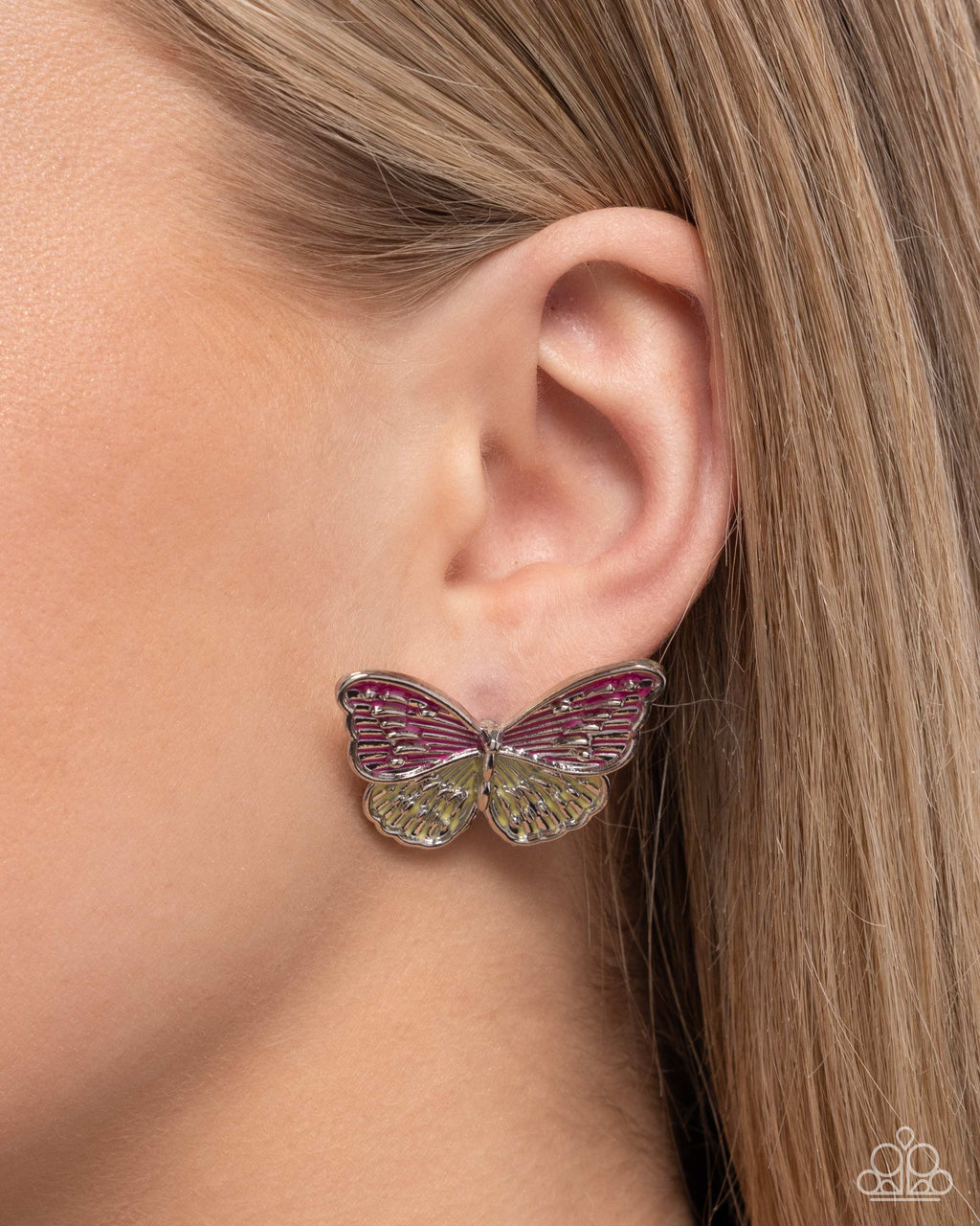 five-dollar-jewelry-aerial-appreciation-pink-post earrings-paparazzi-accessories