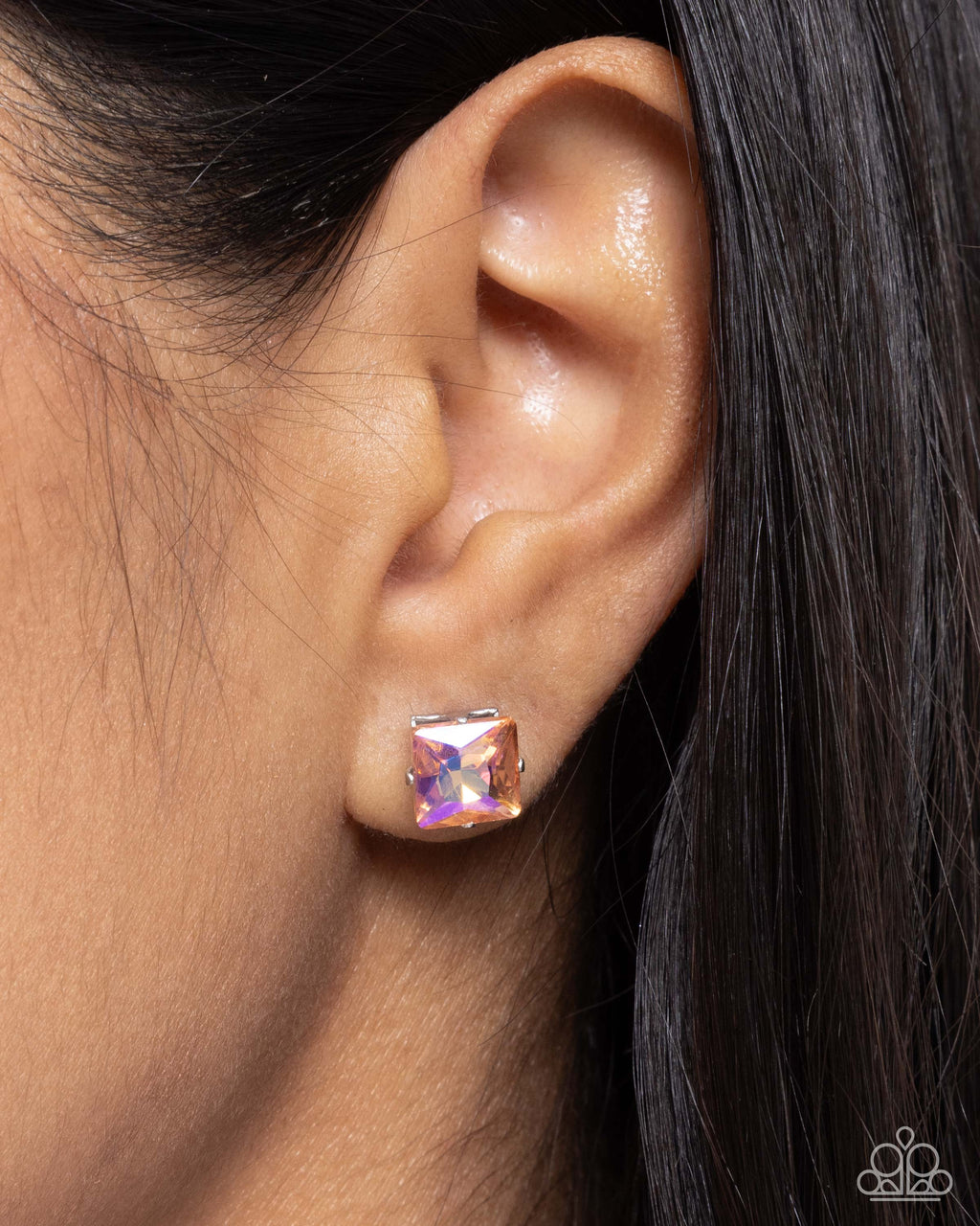 five-dollar-jewelry-squared-soprano-orange-post earrings-paparazzi-accessories