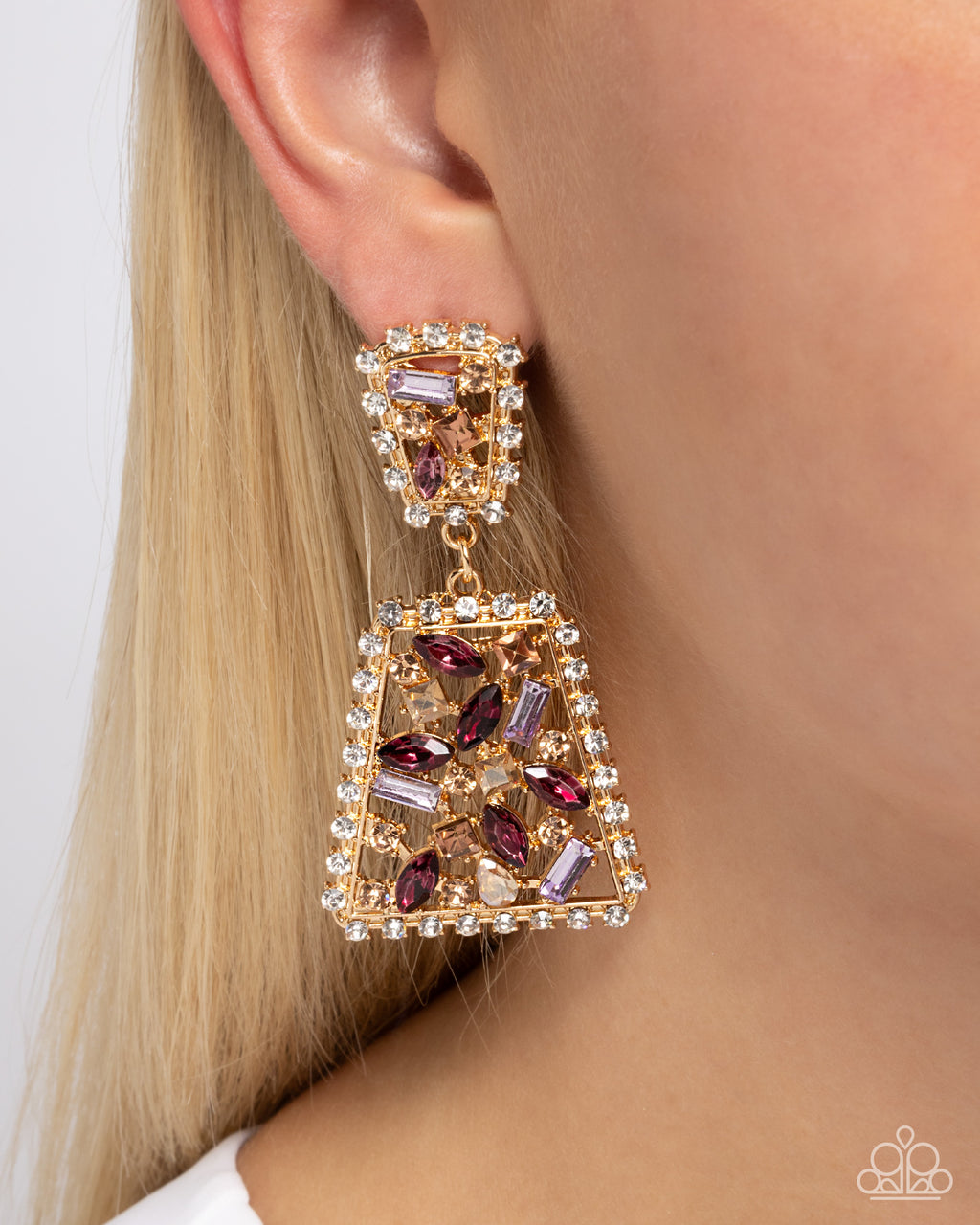 five-dollar-jewelry-glistening-gala-purple-post earrings-paparazzi-accessories