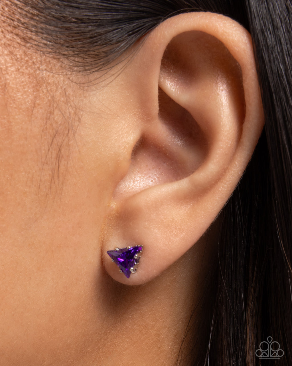 five-dollar-jewelry-triangular-twinkle-purple-post earrings-paparazzi-accessories