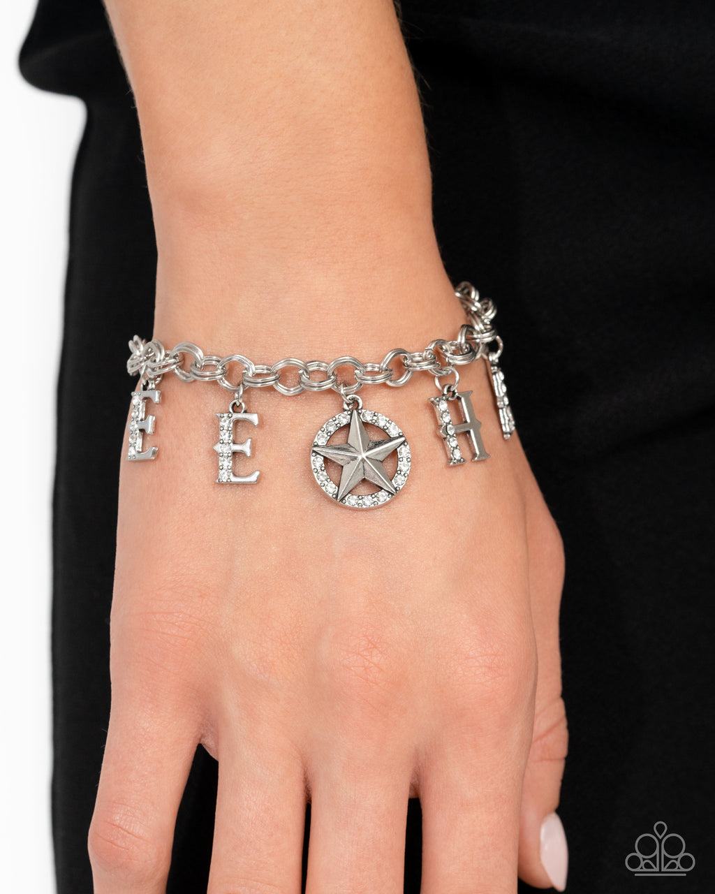 five-dollar-jewelry-yeehaw-yell-white-bracelet-paparazzi-accessories