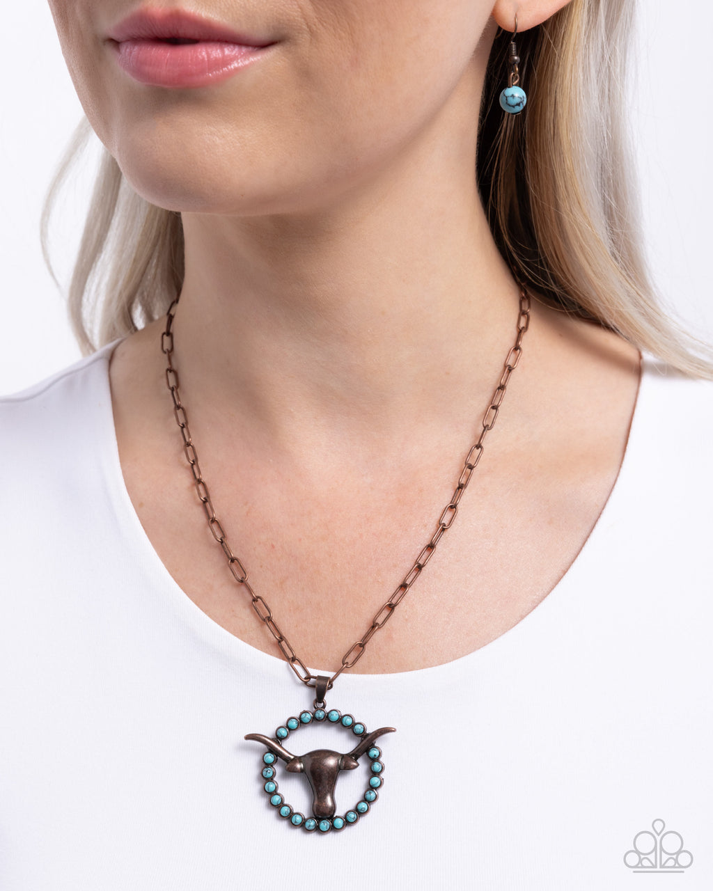 five-dollar-jewelry-longhorn-lasso-copper-necklace-paparazzi-accessories