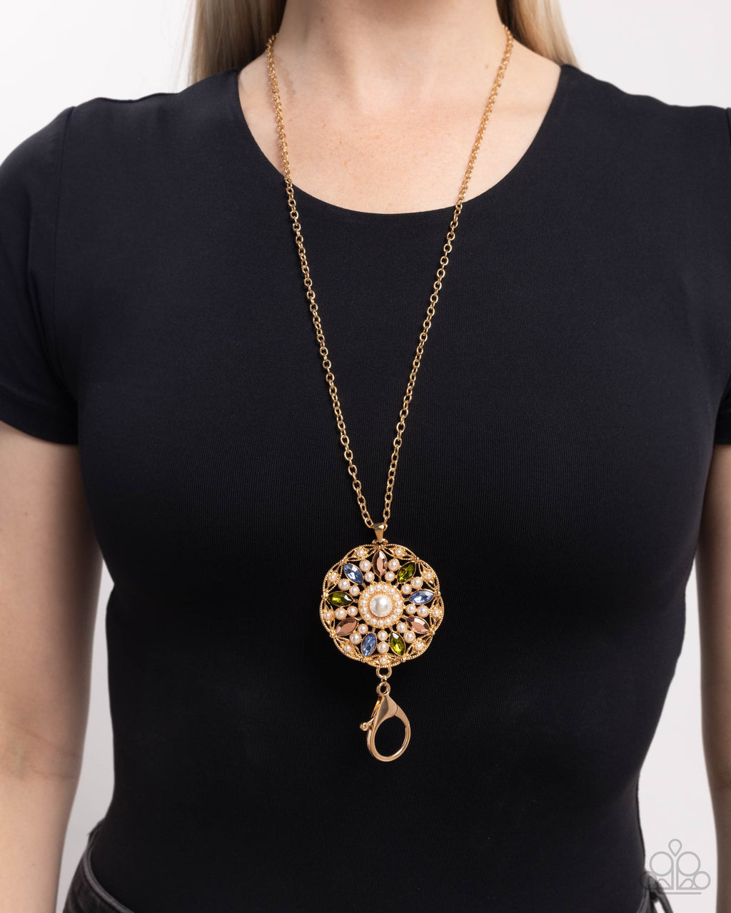 five-dollar-jewelry-angelic-arrangement-gold-lanyard-paparazzi-accessories
