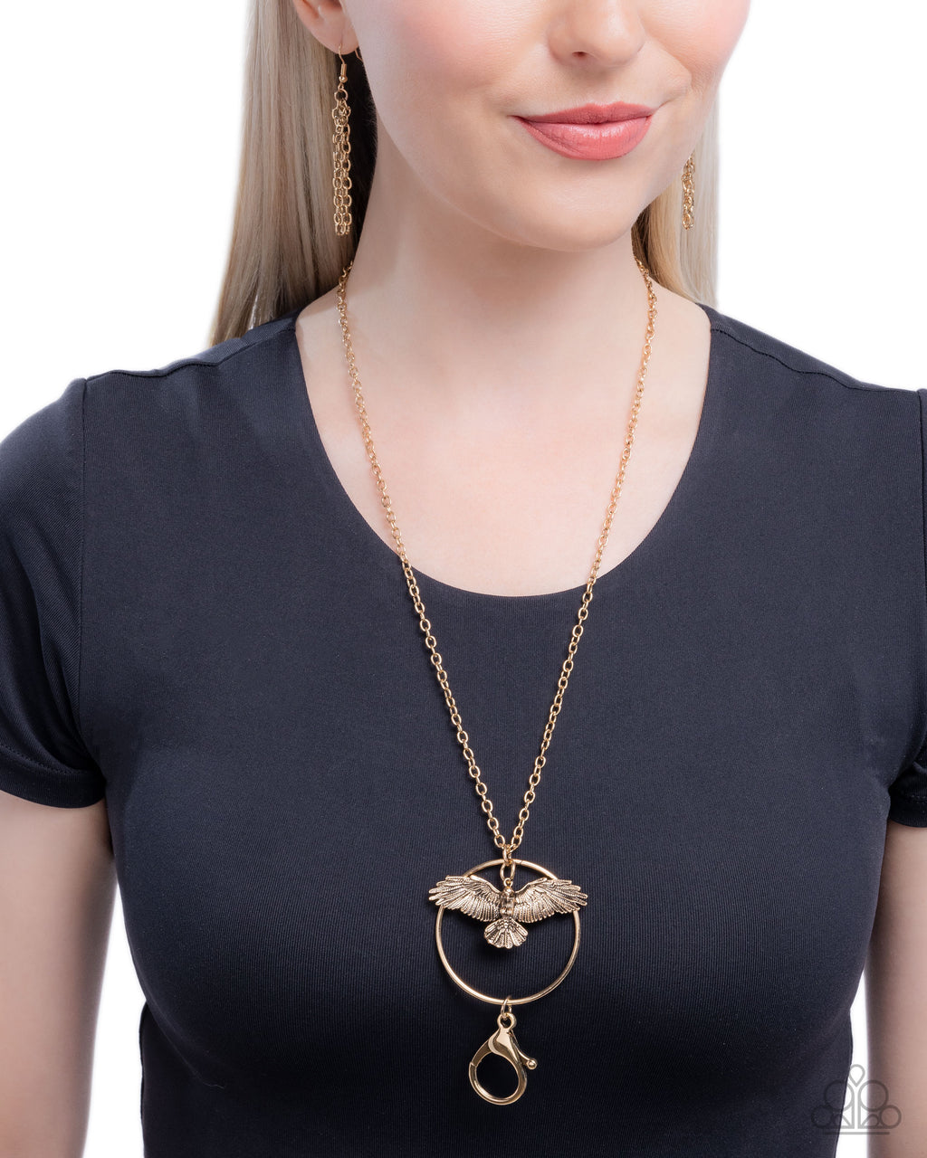 five-dollar-jewelry-exemplary-eagle-gold-lanyard-paparazzi-accessories