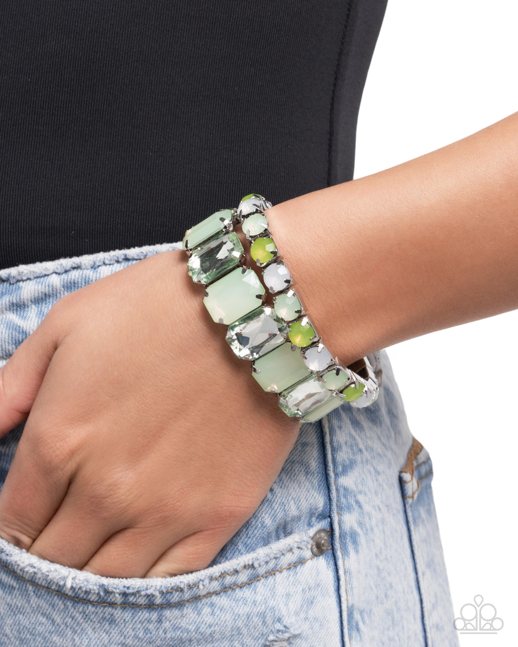 five-dollar-jewelry-mismatched-mood-green-bracelet-paparazzi-accessories