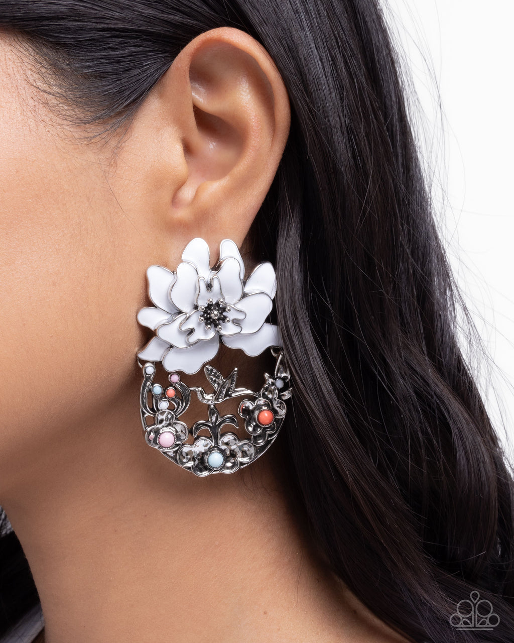 eight-dollar-jewelry-hummingbird-homecoming-white-post earrings-paparazzi-accessories