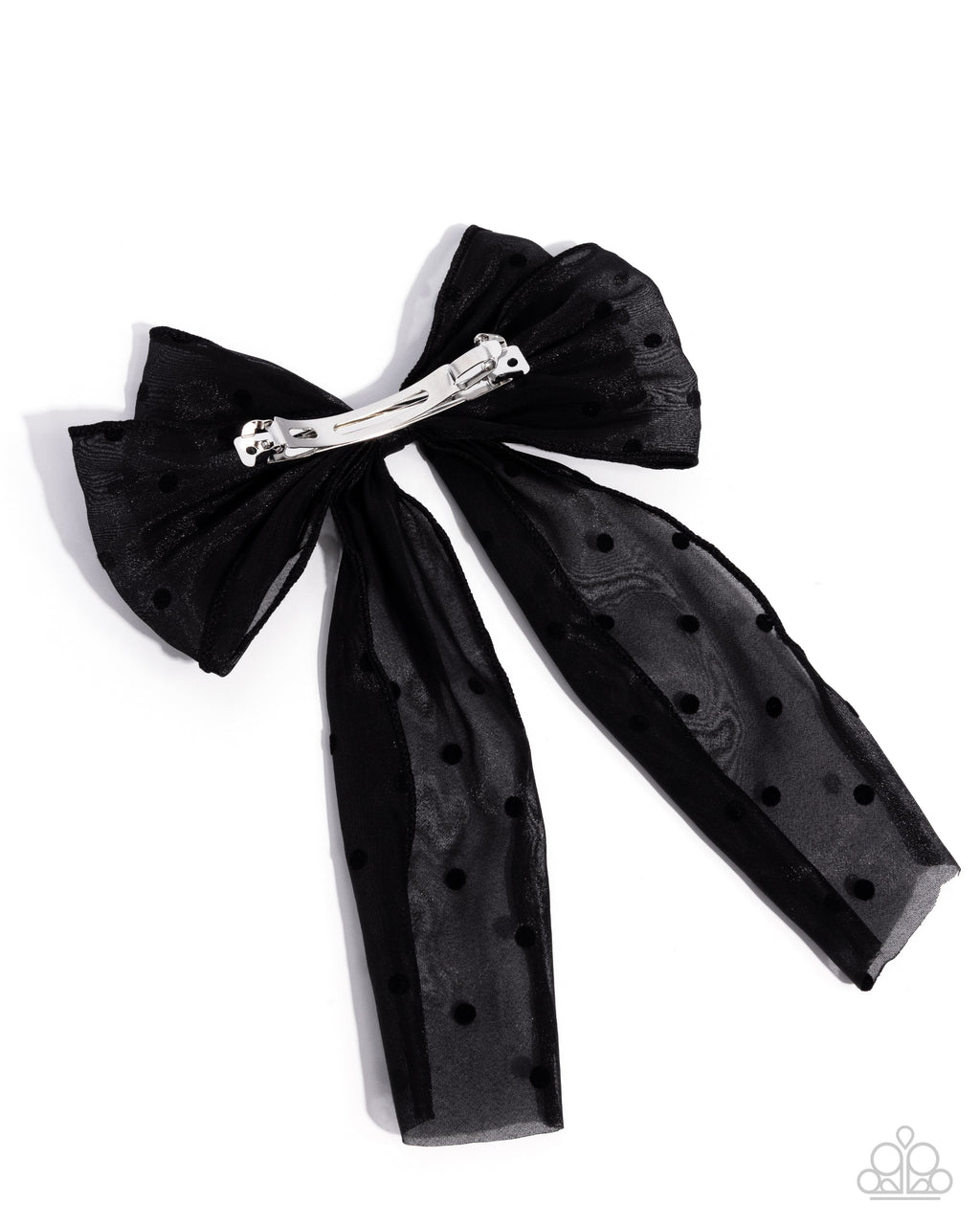 eight-dollar-jewelry-here-we-bow-again-black-hair clip-paparazzi-accessories