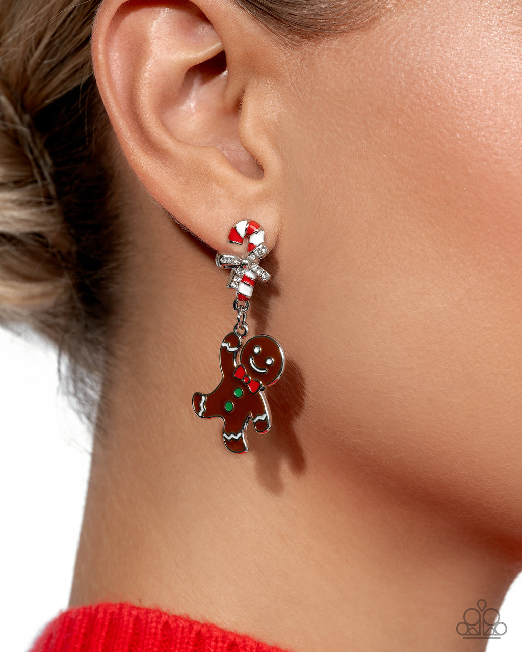 eight-dollar-jewelry-gingerbread-man-multi-post earrings-paparazzi-accessories