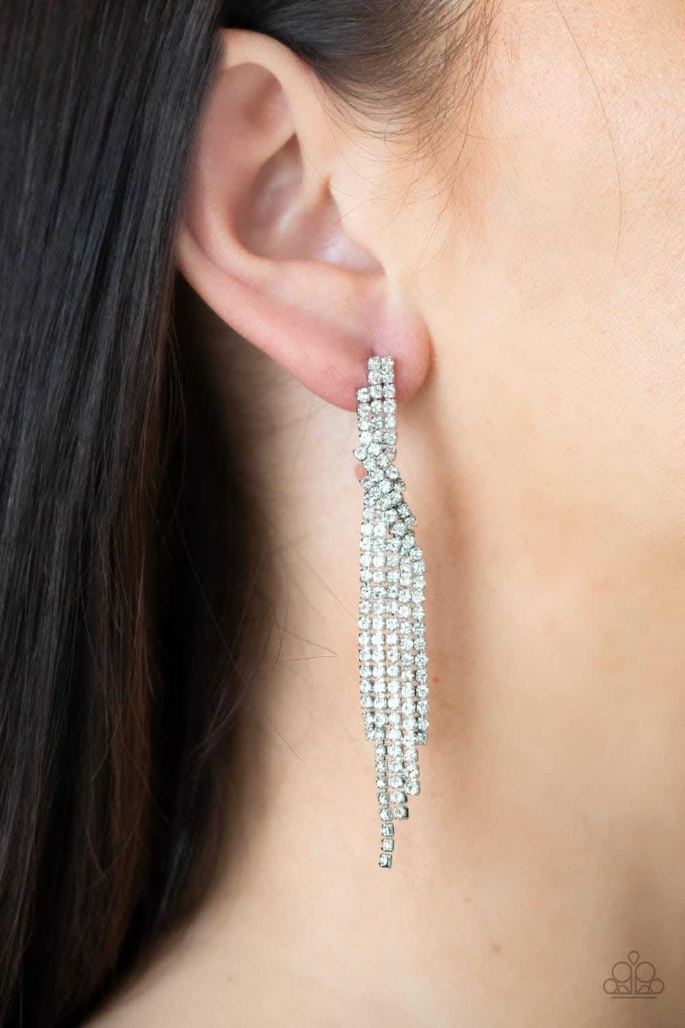 five-dollar-jewelry-cosmic-candescence-white-post earrings-paparazzi-accessories