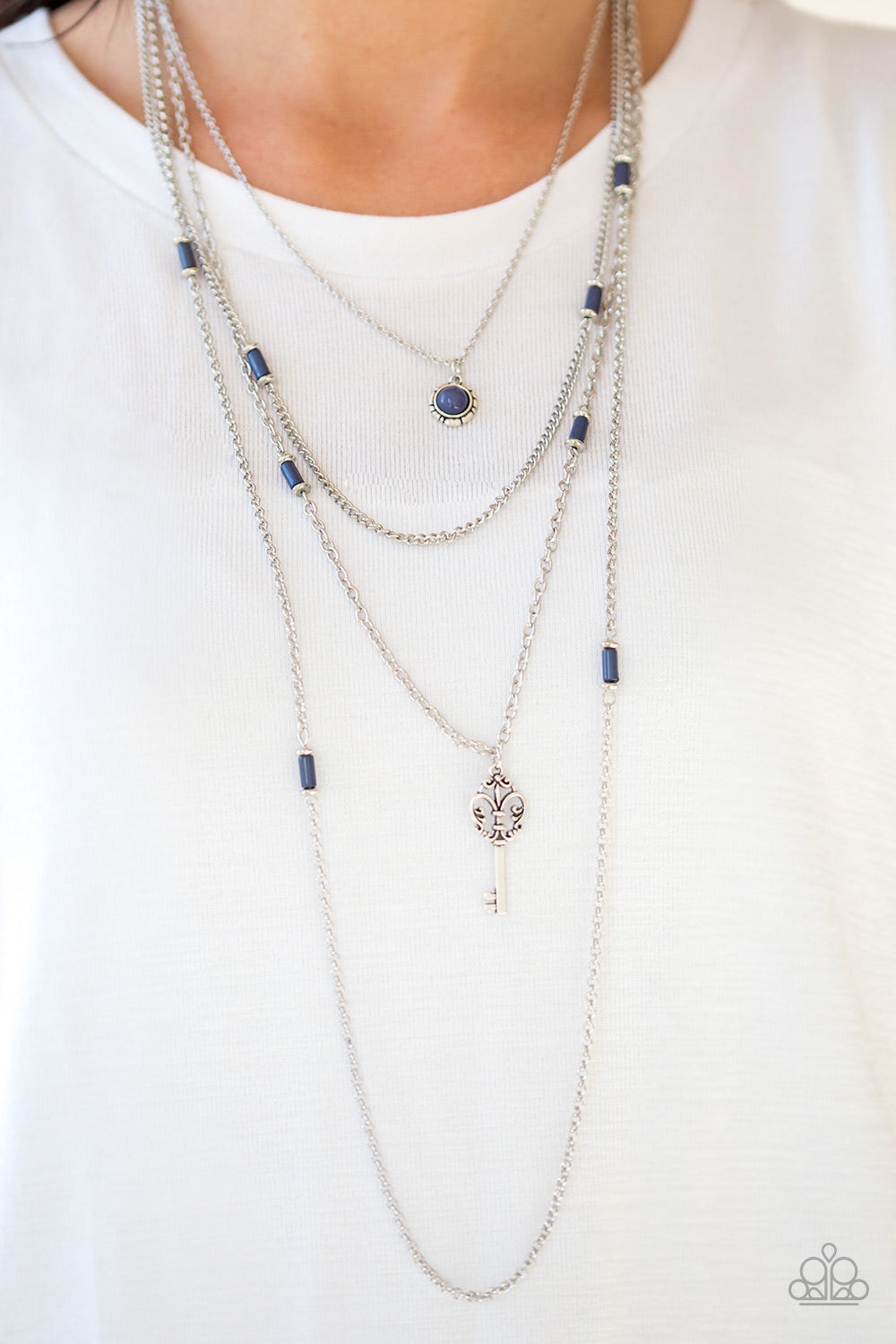 five-dollar-jewelry-key-keynote-blue-necklace-paparazzi-accessories