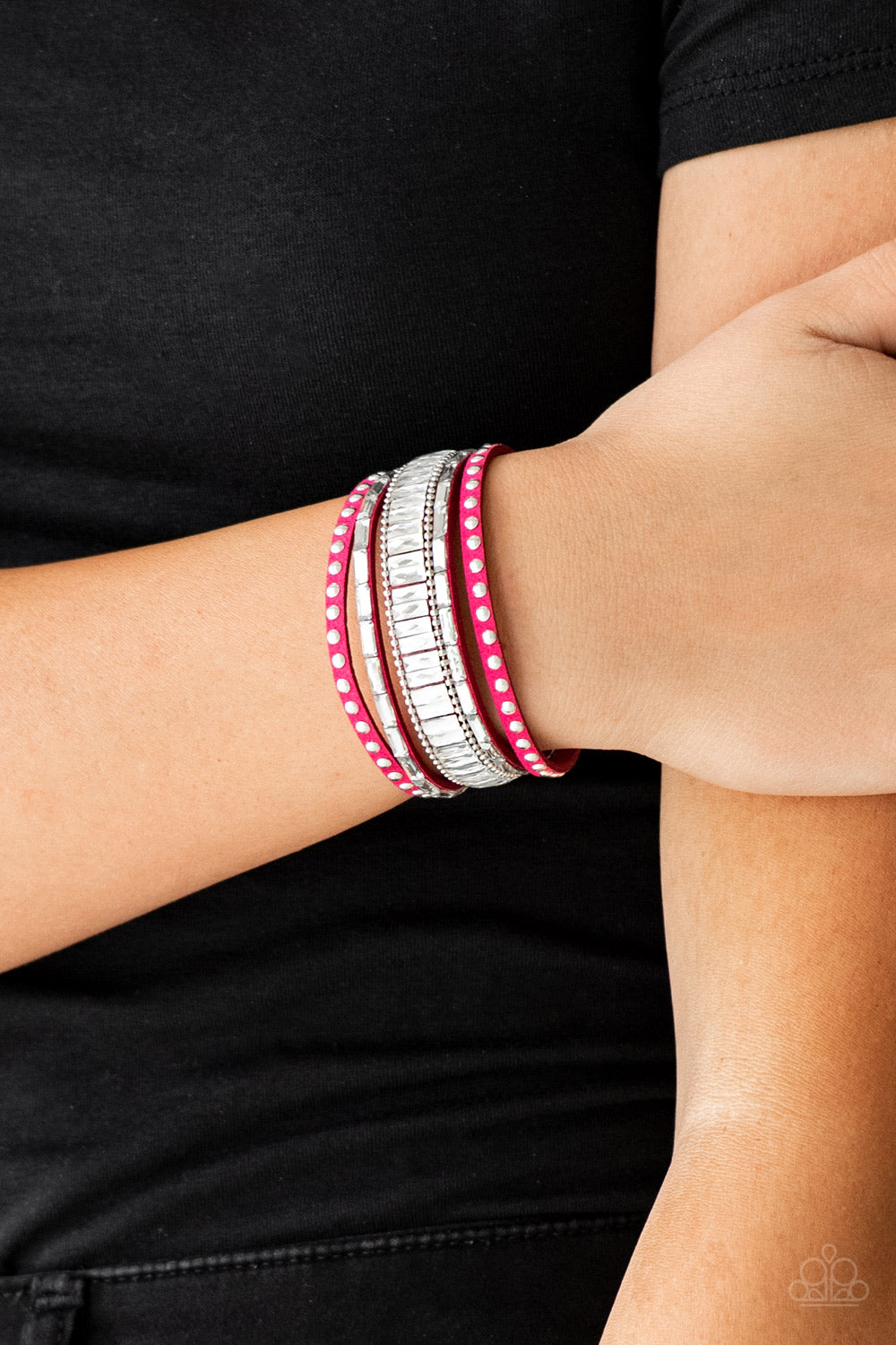 five-dollar-jewelry-rock-star-rocker-pink-bracelet-paparazzi-accessories