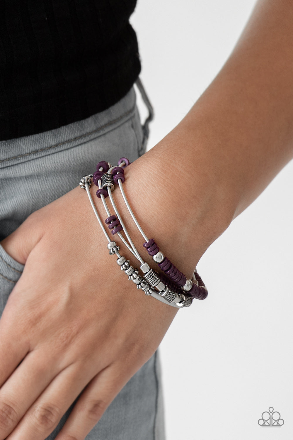 five-dollar-jewelry-tribal-spunk-purple-bracelet-paparazzi-accessories