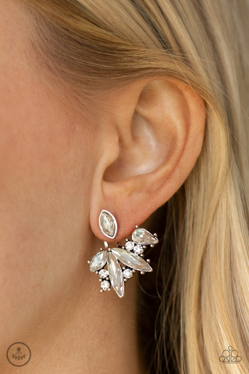 five-dollar-jewelry-deco-dynamite-white-post earrings-paparazzi-accessories