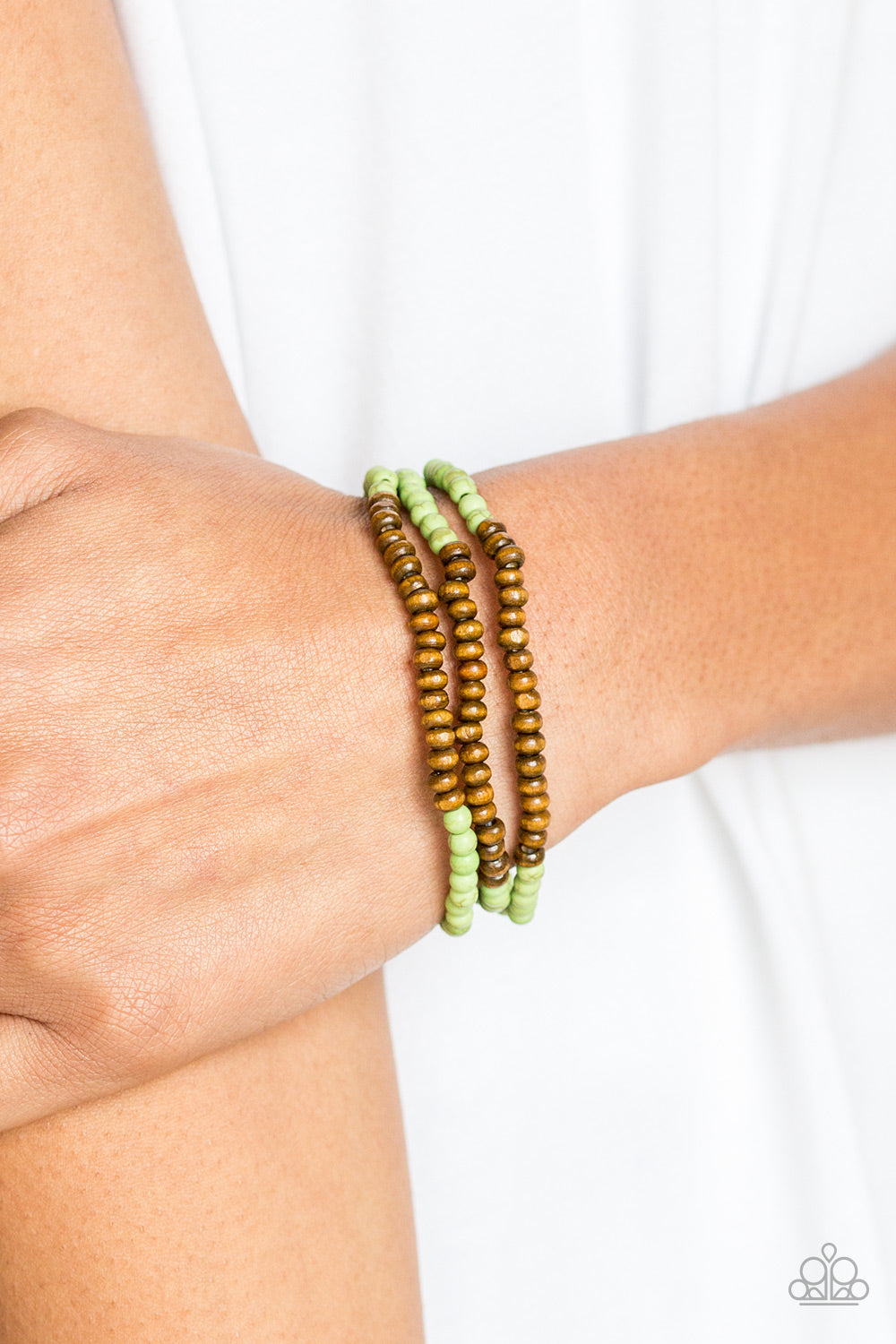 five-dollar-jewelry-woodland-wanderer-green-bracelet-paparazzi-accessories