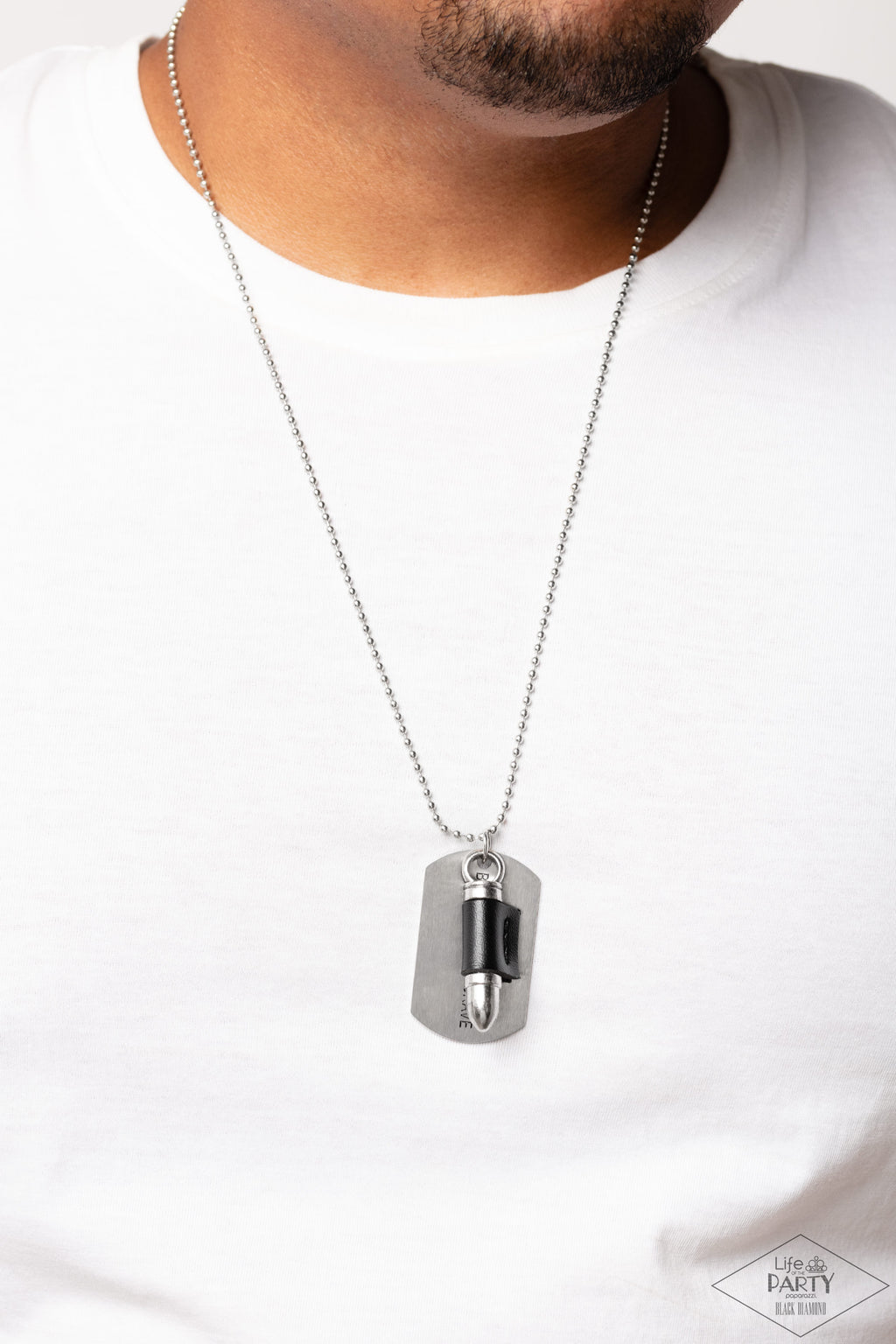 five-dollar-jewelry-proud-patriot-black-mens necklace-paparazzi-accessories