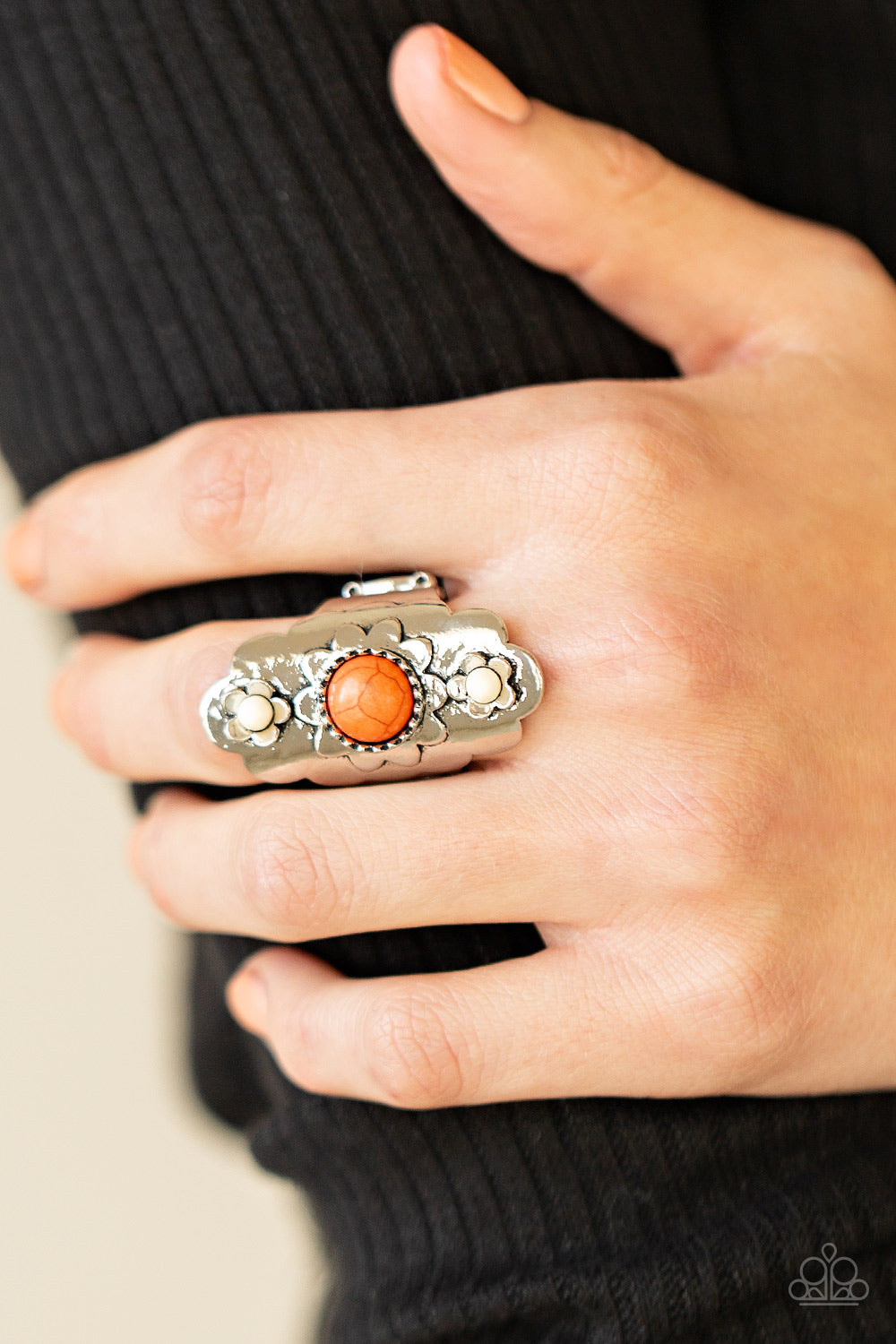 five-dollar-jewelry-badlands-garden-orange-ring-paparazzi-accessories