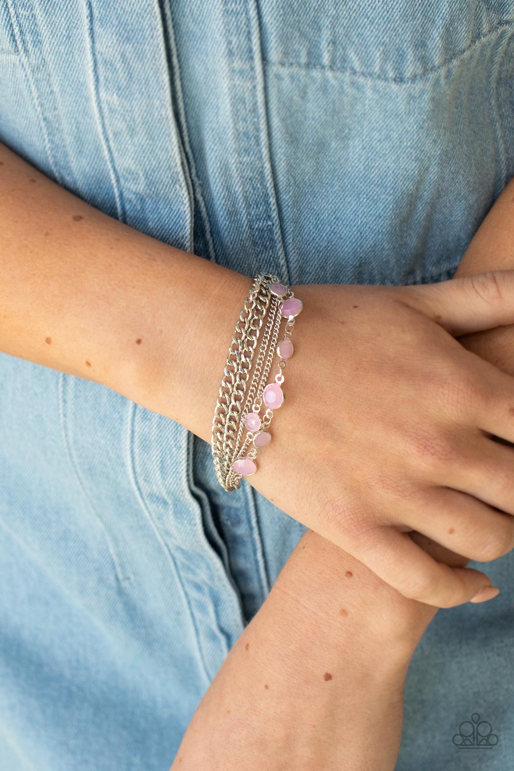 five-dollar-jewelry-glossy-goddess-pink-bracelet-paparazzi-accessories