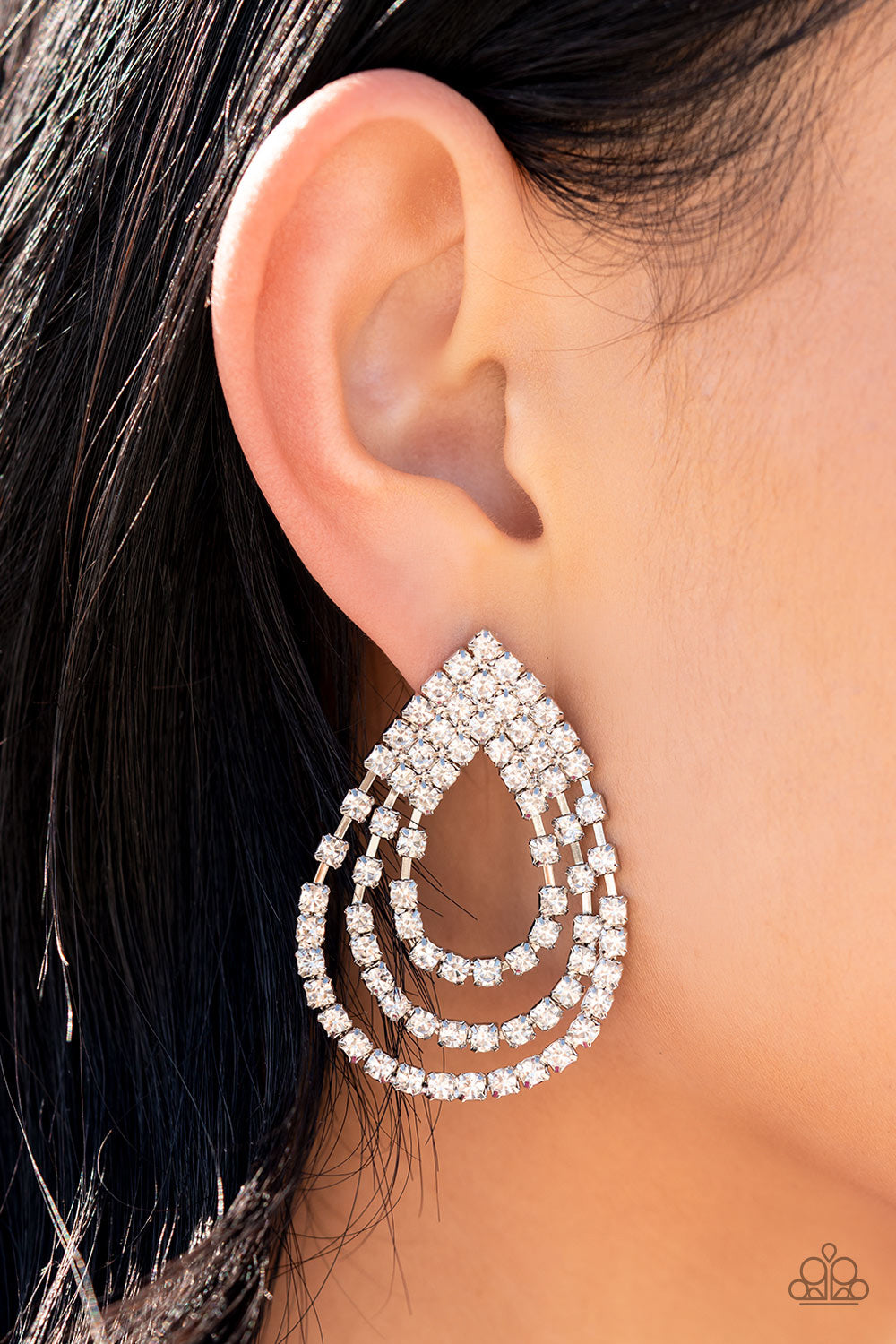 five-dollar-jewelry-take-a-power-stance-white-post earrings-paparazzi-accessories