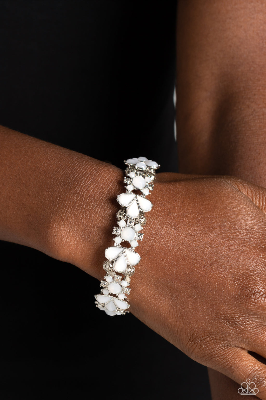 five-dollar-jewelry-teasing-torrent-white-bracelet-paparazzi-accessories