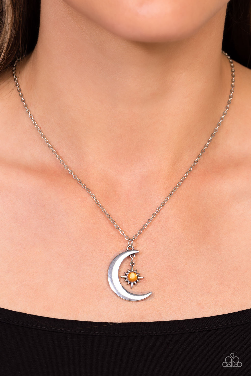 five-dollar-jewelry-stellar-sway-orange-necklace-paparazzi-accessories
