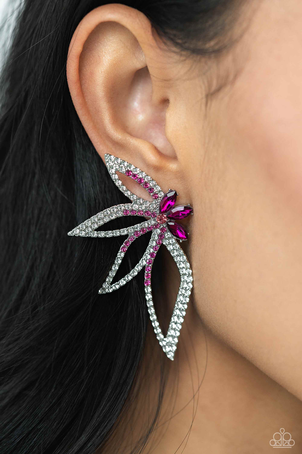 five-dollar-jewelry-twinkling-tulip-pink-post earrings-paparazzi-accessories