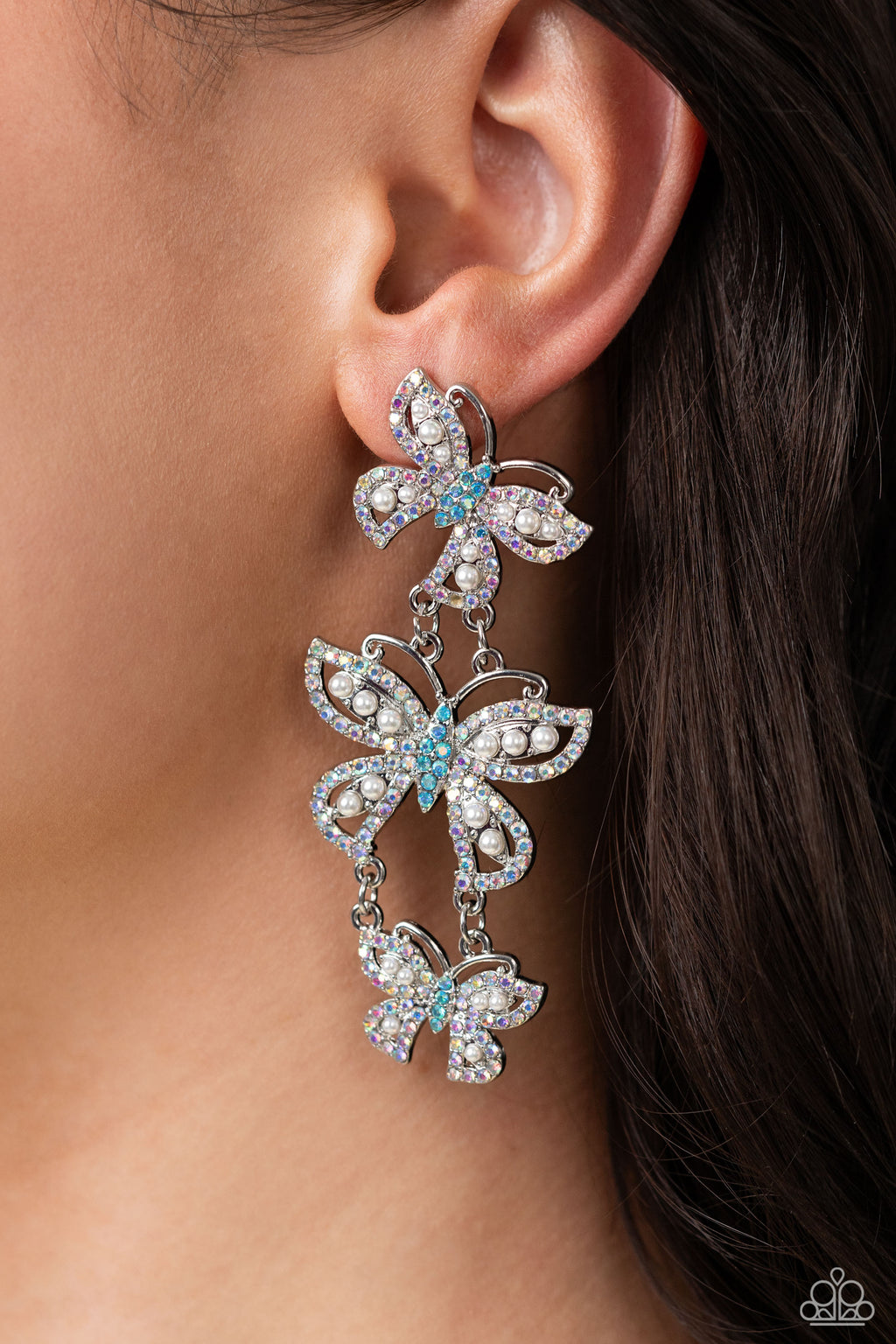 five-dollar-jewelry-fluttering-finale-multi-post earrings-paparazzi-accessories