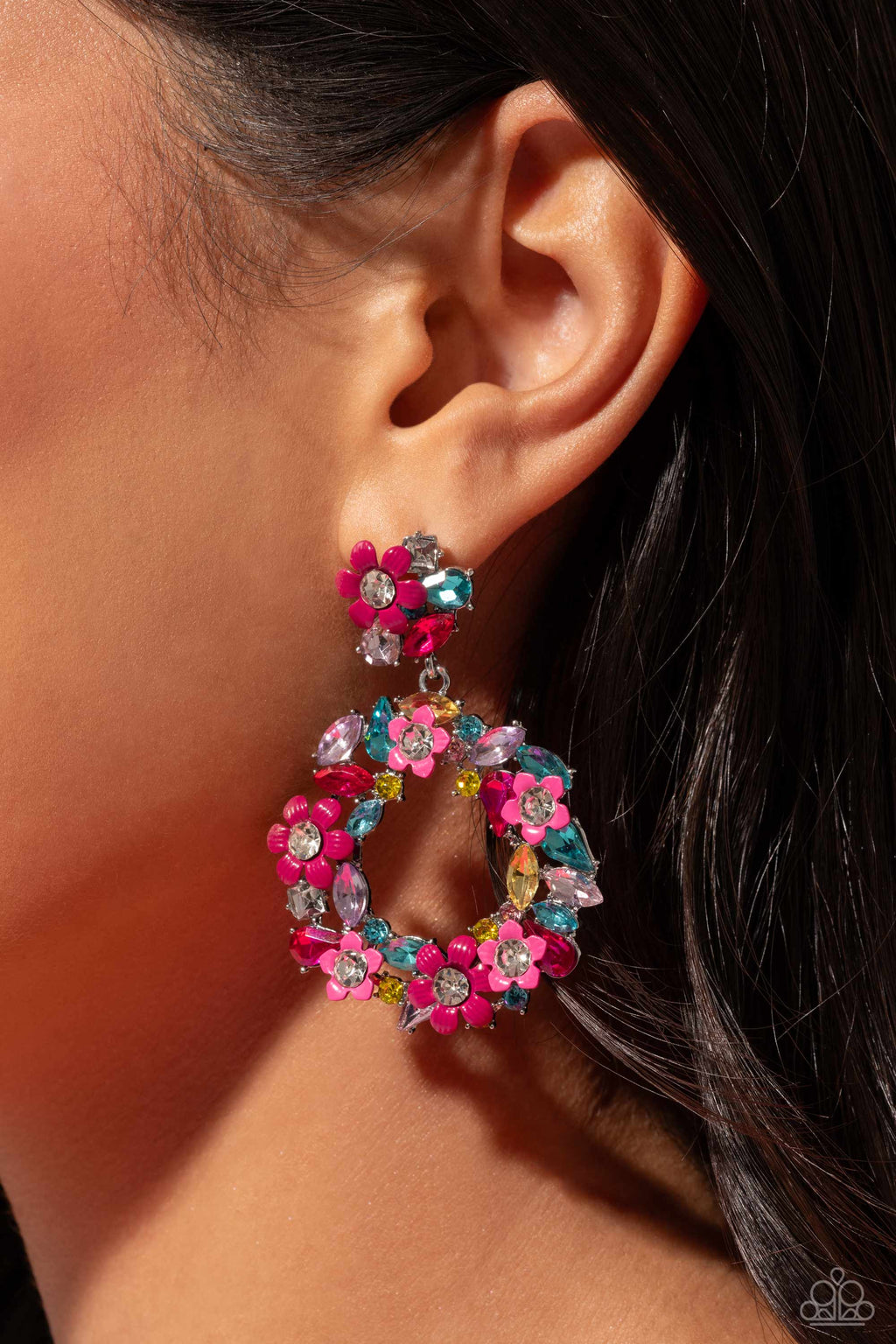 five-dollar-jewelry-wreathed-in-wildflowers-multi-post earrings-paparazzi-accessories