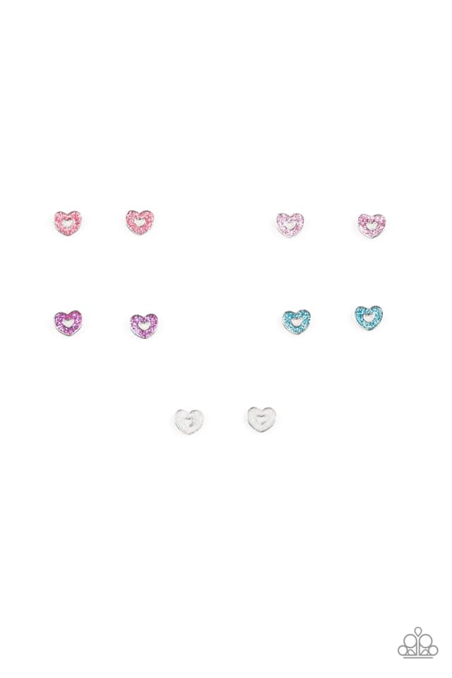 Starlet Shimmer Open Glitter Heart Earrings Pack of 10