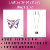 Butterfly Mystery Bag $32 Purple Ring, Oil Spill Necklace & 2 mystery accessories 