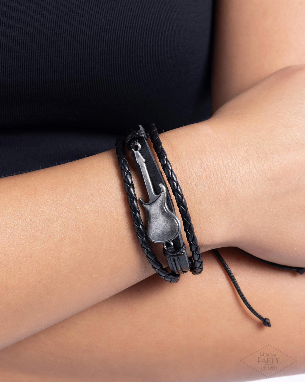 Lead Guitar - Black Bracelet - Paparazzi Accessories