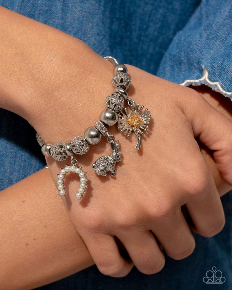 Graceful Godsend - White Bracelet - Paparazzi Accessories
