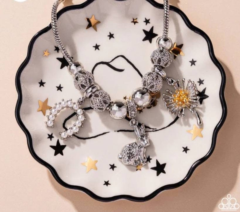 Graceful Godsend - White Bracelet - Paparazzi Accessories