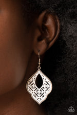 Thessaly Terrace - White Earrings - Paparazzi Accessories