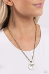 Decorative Dragonfly - Brass Necklace - Paparazzi Accessories