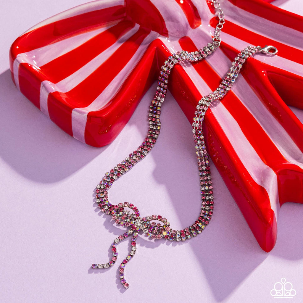 Buckingham Bow - Pink Necklace - Paparazzi Accessories