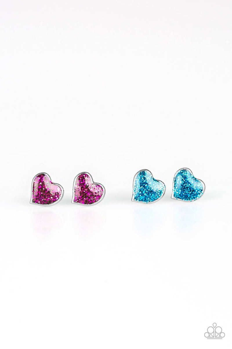 Starlet Shimmer Glitter Heart Earrings Pack of 10