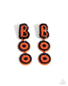Halloween Bash - Orange BOO Earrings - Paparazzi Accessories