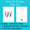 Butterfly Mystery Bag $32 Silver Ring, Oil Spill Necklace & 2 mystery accessories 
