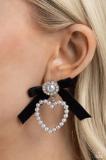 BOW and Then - Black Post Earrings - Paparazzi Accessories