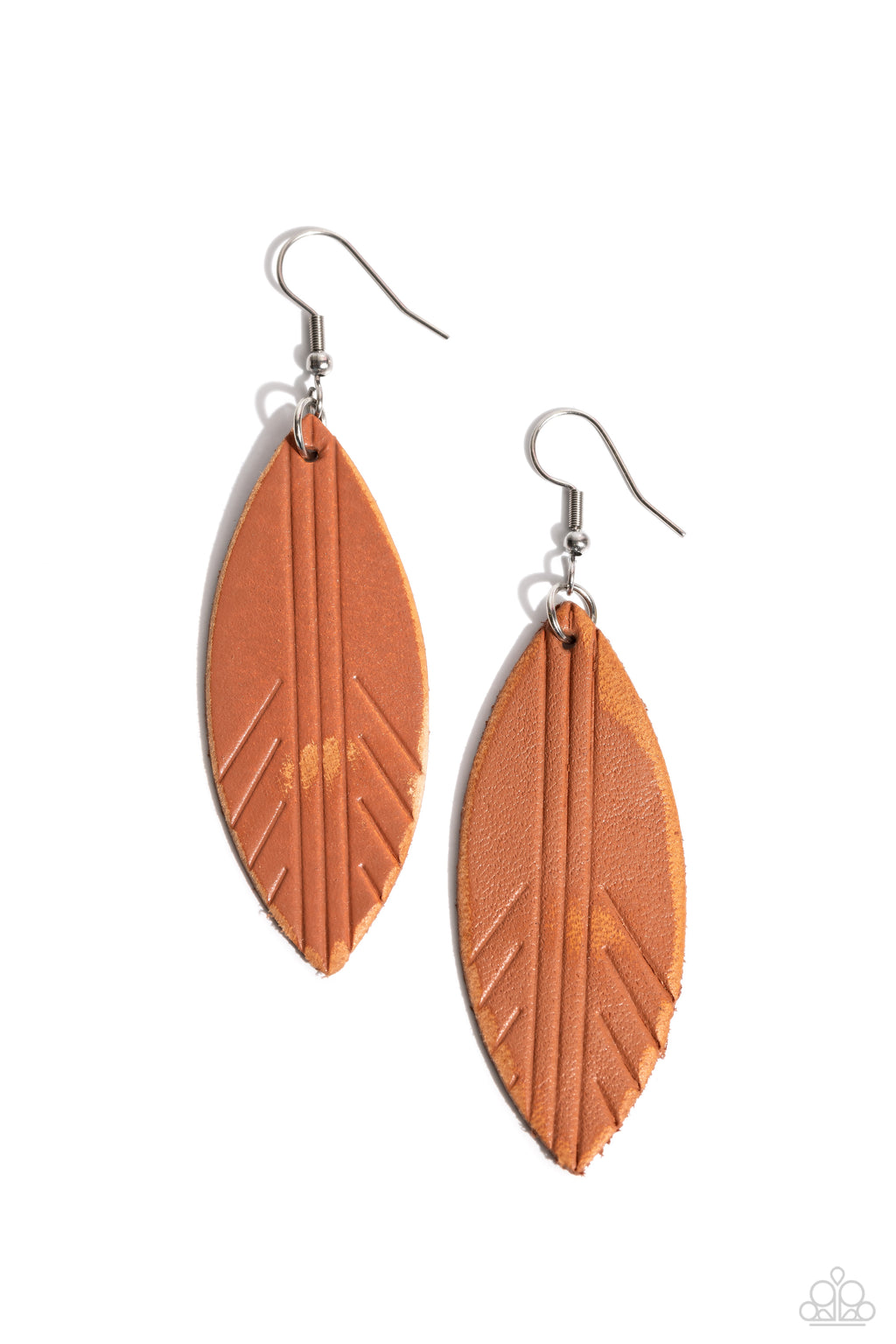 five-dollar-jewelry-leather-lounge-brown-earrings-paparazzi-accessories