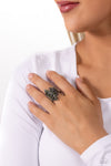 Fearlessly Feathered  - Green Ring - Paparazzi Accessories