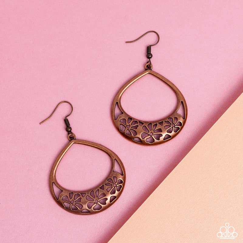 Island Ambrosia - Copper Earrings - Paparazzi Accessories