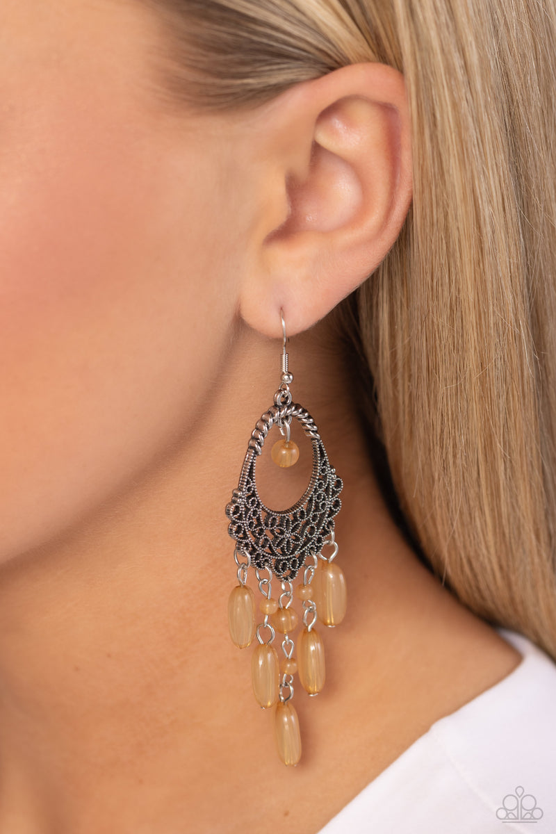 Botanical Escape - Brown Earrings - Paparazzi Accessories
