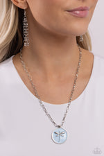 Decorative Dragonfly - Blue Necklace - Paparazzi Accessories