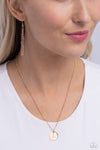 Initial Elegance - Rose Gold - L Necklace - Paparazzi Accessories