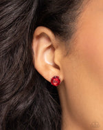 Breathtaking Birthstone - Red Post Earrings - Paparazzi Accessories