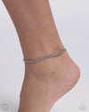 Dainty Declaration - White Anklet - Paparazzi Accessories