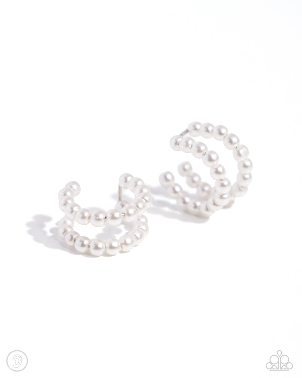 five-dollar-jewelry-pearls-just-want-to-have-fun-white-post earrings-paparazzi-accessories
