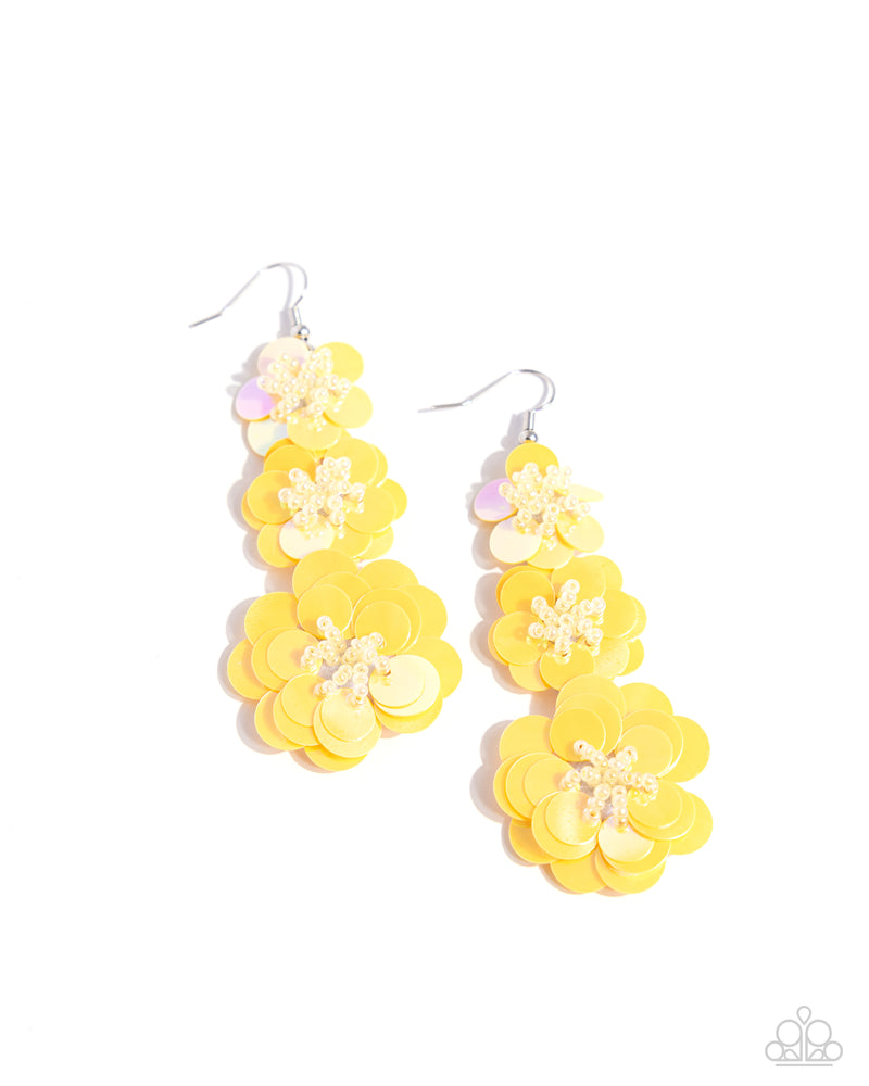 five-dollar-jewelry-beaded-bouquet-yellow-earrings-paparazzi-accessories